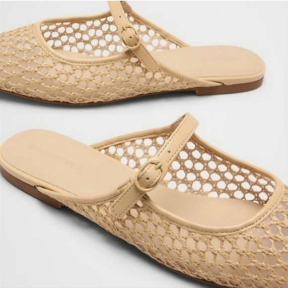 Banana Republic Ballet Mule Black Mesh Slides Mary Jane - Picture 4 of 7